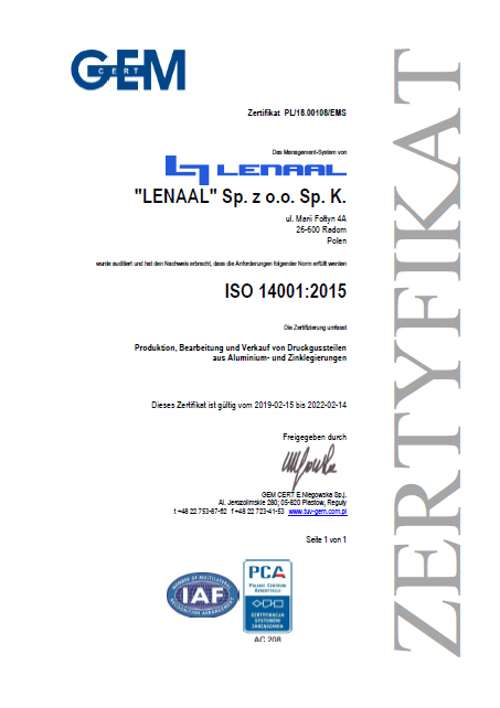 Umweltmanagementsystem ISO 14001:2015