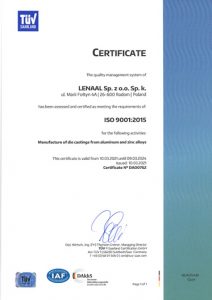 Quality management system ISO 9001:2015
